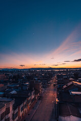 sunrise in a Andes city of Colombia