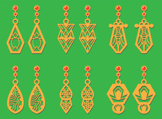 Decorative Earrings Laser Cut design, 