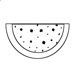 A slice of watermelon outline illustration