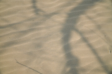 Sand dunes against the sunset light on the beach in thailand,Natural background