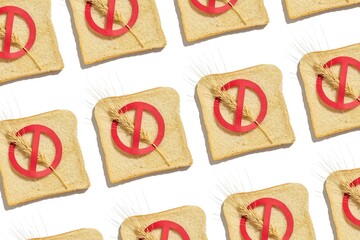 Pattern with crossed wheat sprinkles. Gluten free concept. Cover for gluten free food.