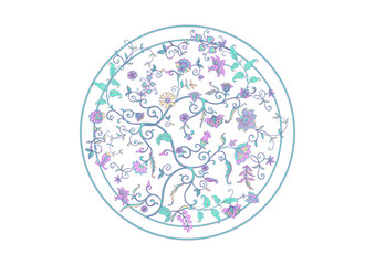 Traditional eastern classical luxury old fashioned floral ornament. Clip art, set of elements for design. Vector illustration.