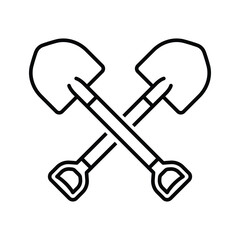 Shovel icon vector on trendy design