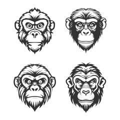 Monkey Head logo Vector Illustration