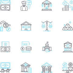 Internet banking linear icons set. Secure, Convenient, Digital, Accessible, Mobile, Easy, Online line vector and concept signs. Technology,Financial,Transactions outline illustrations