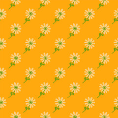 Naive flower seamless pattern. Cute floral endless background.