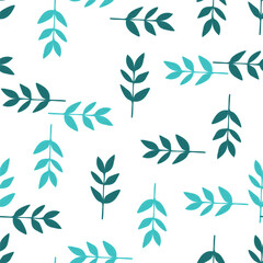 Organic leaves seamless pattern. Decorative forest leaf wallpaper. Botanical background.