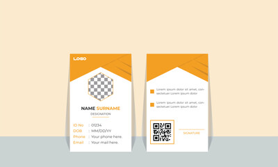 Modern Identity Card With Gradient Blue Navy Abstract Liquid. Abstract Geometric Blue Id Card Design, Professional Identity Card Template Vector. professional corporate id card template, clean id card