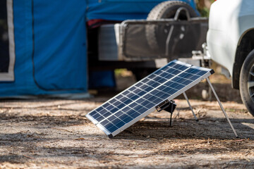 portable solar panels camping in the  bush in australia