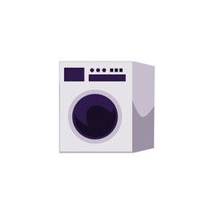 Washing machine symbol for laundry or repair service, flat vector isolated.
