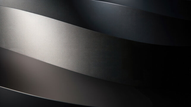 abstract black metal background with curve lines.