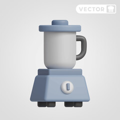 juice blender 3D vector icon set, on a grey background