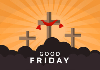 Good Friday Vector Illustrations with Jesus Cross design