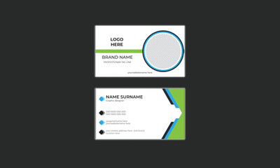Business card design, professional business ,creative business card template,Vector illustration print template., Personal visiting card with company logo, Horizontal and vertical layout business