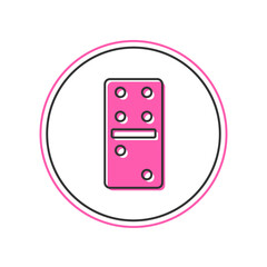 Filled outline Domino icon isolated on white background. Vector