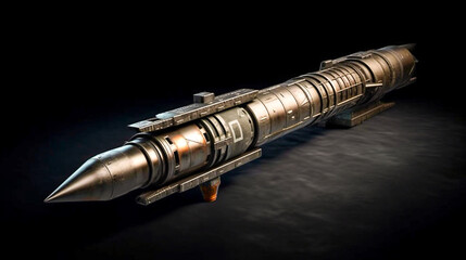 The nuclear warhead and Missiles are ready to be launched. Hypersonic Weapons of mass destruction. Nuclear rockets are ready to flying in the air to defense and attack. Generative AI, illustration.