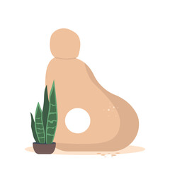 Smooth Curves And Sharp Angles Come Together In An Abstract Stone Sculpture, Evoking Emotions And Movement