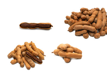 Sweet tamarind isolated on white background.