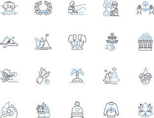 Greenhouse line icons collection. Growth, Environment, Climate, Temperature, Agriculture, Planting, Hydration vector and linear illustration. Cultivate,Oxygen,Irrigation outline signs set