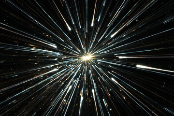 Obraz premium Traveling through a wormhole. Interconnected space and time