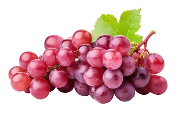 red grapes bunch isolated on white background. Generative AI - 595985357