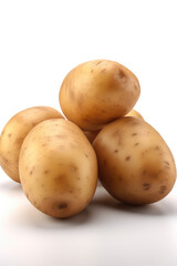 Group of potatoes  isolated on a white background Generative AI