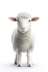 Lamb  isolated on a white background Generative AI