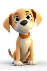 dog cartoon character isolated on a white background Generative AI
