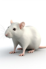 White mouse  isolated on a white background Generative AI