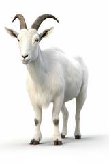 Naklejka na ściany i meble Goat isolated on a white background Generative AI