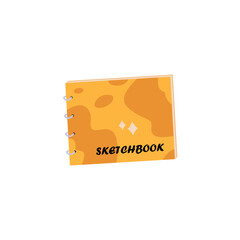 Sketchbook for sketching and calligraphy flat vector illustration isolated.