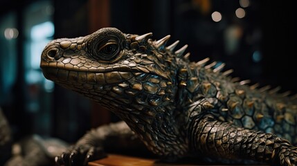 Obraz premium iguana on a tree. Created with generative technology.