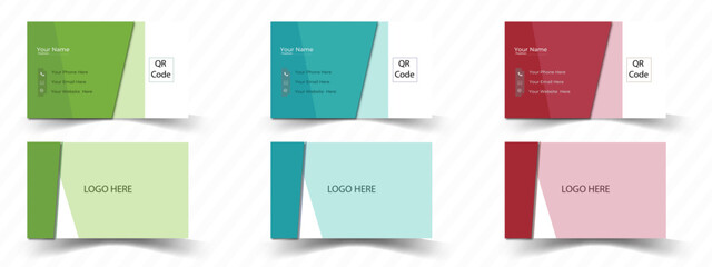 Modern business card design, Personal visiting card, Horizontal layout, Vector illustration, flat gradation business card inspiration, Double-sided creative business card vector design template.