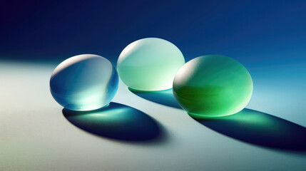 abstract background with blue and green glass balls.
