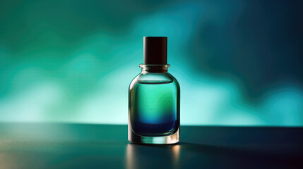 Perfume bottle on a dark background