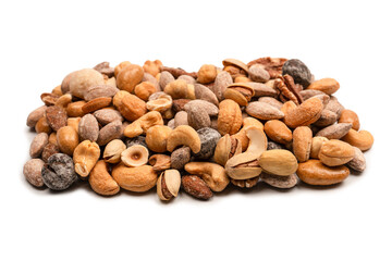 A group of almonds, pistachios, walnuts, macadamia, cashews.