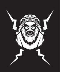 Greek God Zeus, Lightning Bolt Sigil Design
