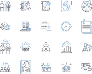 Joint collaboration line icons collection. Partnership, Synergy, Alliance, Cooperation, Teamwork, Nerking, Collaboration vector and linear illustration. Coordination,Cohesion,Comradeship outline signs