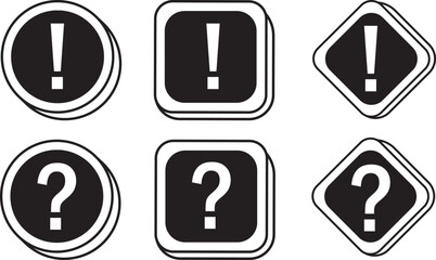 question mark icon set exclamation mark icon set