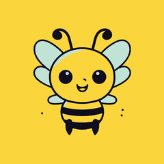 Obraz premium Cute kawaii bee chibi mascot vector cartoon style