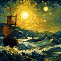 The Beauty Of The Northern Light - Masterpiece Of Vincent Van Gogh Style