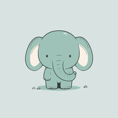 Obraz premium Cute kawaii elephant chibi mascot vector cartoon style