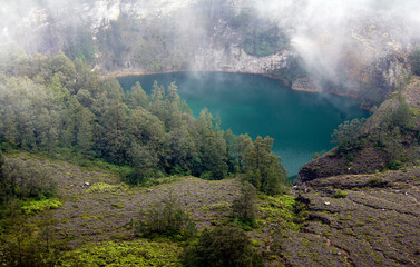 Kelimutu volcano with color changing lakes on Flores Island, Indonesia