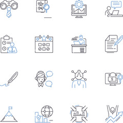Knowledge and mastery line icons collection. Expertise, Wisdom, Skill, Proficiency, Mastery, Learning, Intuition vector and linear illustration. Insight,Awareness,Experience outline signs set