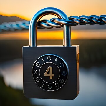 Padlock, password and security