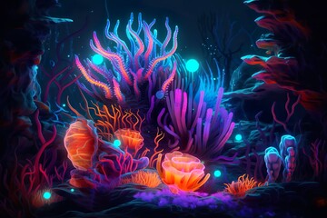Fototapeta na wymiar Illustration sous-marine de coraux