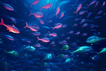 Fototapeta na wymiar Illustration sous-marine de poissons