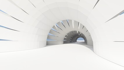 Abstract architecture background arched interior 3d render