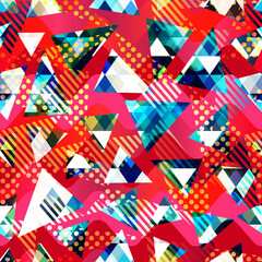 Obraz premium Red triangle seamless pattern