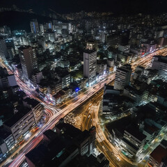 Fototapeta na wymiar Innenstadt bei Nacht